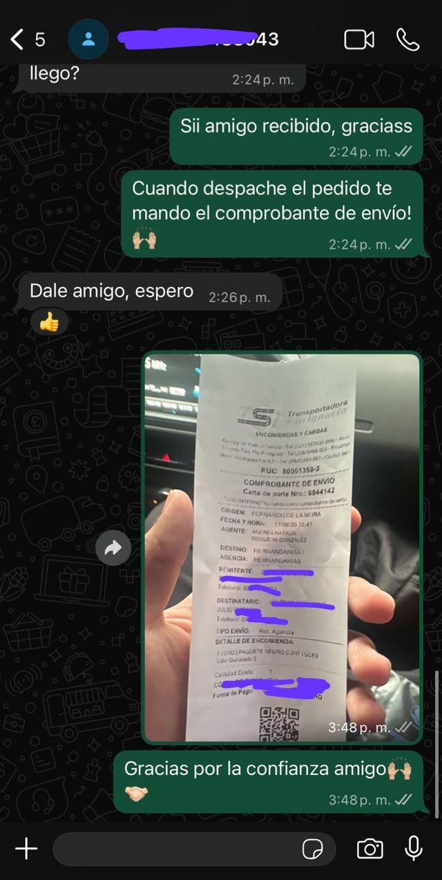 Comprobante de envío por encomienda 2