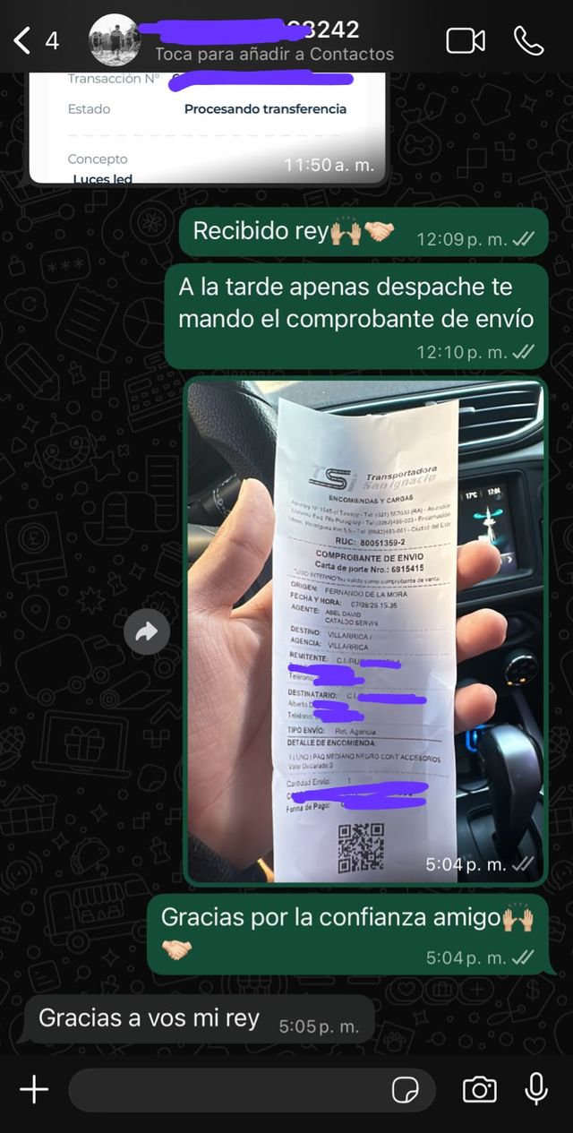 Comprobante de envío por encomienda 3