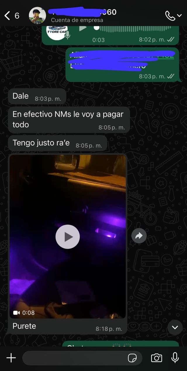 Captura de WhatsApp de cliente satisfecho 3